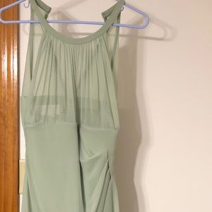 Light green David brides dress